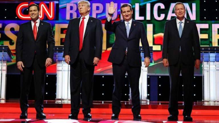 Солдон оңго: Марко Рубио, Дональд Трамп, Тед Круз жана Жон Кейсик. Сүрөттүн булагы: Fox News